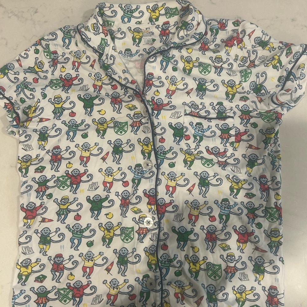 Roller Rabbit Multicolor Monkey Print Pajama set